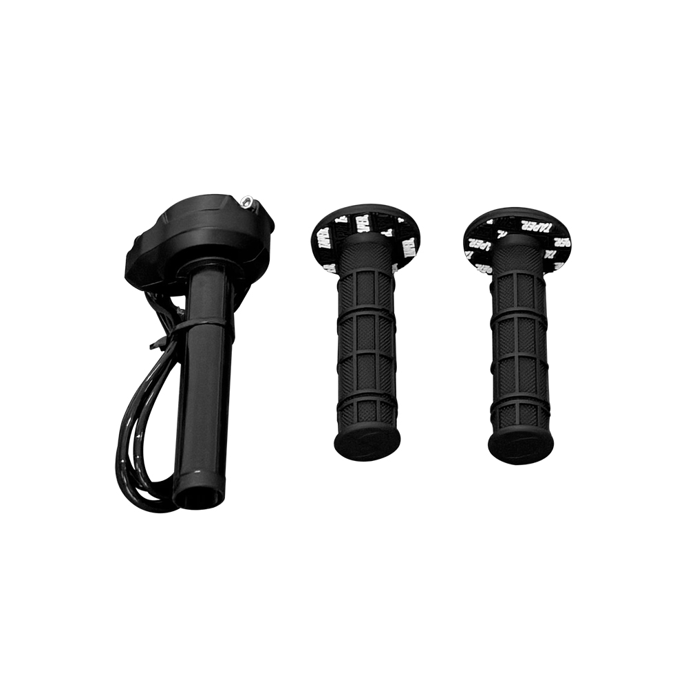 Surron type twist throttle with Pro Taper grips, an optional upgrade